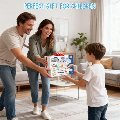 Magic Painting Brush Set for Kids - Mess Free Inkless Drawing Kit, Sensory Art Learning Activities & Toddler Travel Toys, Christmas Birthday Gifts for Boys Girls Ages 3+