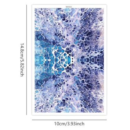 10 Pcs Transfer Paper for Polymer Clay, Irregular Texture Pattern Polymer Clay Transfer Sheets, Water Soluble Transfer Paper Polymer Clay for DIY Art Jewelry Earrings Making Sticker 5.82"X3.93" - color: Abstract Art Patterns