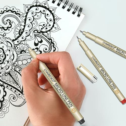 01 Micro Fine Point Pen Set - 24 Waterproof Archival Ink Colors, 0.25mm Fineliner Pens for Art Illustrations, Sketching, Anime, Manga, Technical Drawings & Scrapbooking-fan - color: 24 Colors