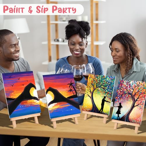 16 Pcs Pre Drawn Canvas for Painting for Adults Sip and Paint Kit Pre Printed Canvas to Paint DIY Art Party Supplies Couples Date Night (Romantic Encounter, 8x10 in) - size: 8x10 in, style: Romantic Encounter
