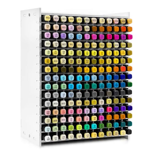 Marker Organizer, Marker Holder Organizer for 180 Markers with Removable Divider, Marker Storage for Desk, Art Marker Storage Rack to Storing Markers Colored Pens Desk Organizer, white - size: 180 slots