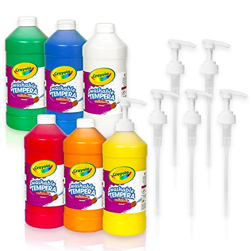 Kids Painting Set, Washable Paint for Kids with Pump Dispenser, Non Toxic Washable Finger Paints 16 oz Each Toddler Painting Supplies Gifting Bundle for Classroom - color: Paint with Paint Pumps