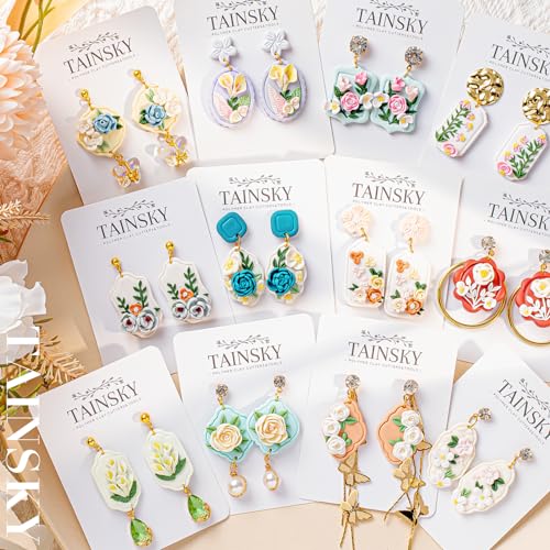 TAINSKY Polymer Clay Cutters - 22 Shapes Frame Clay Cutters, Boho Polymer Clay Cutters for Earrings Jewelry Making, Window Clay Cutters for Polymer Clay Jewelry. (Style-A) - color: Frame Set