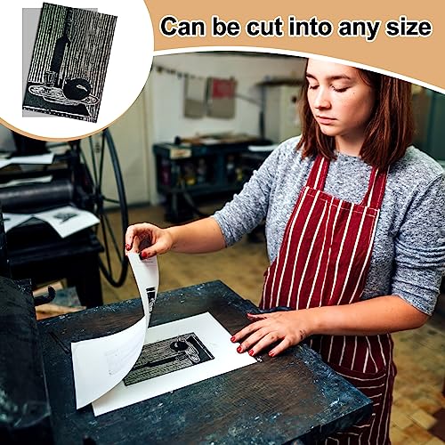 Yeaqee 4 Pcs 9 x 12 Inch Linoleum Block Rubber Carving Block Soft Linocut Blocks Large Linoleum Sheet Unmounted Lino Plates for Engraving Art Project Printmaking Artist Studio Supplies (Gray) - color: Gray, size: 9 x 12 Inch