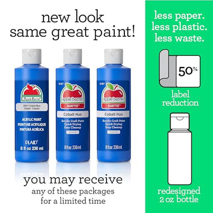 Apple Barrel, Matte Acrylic Paint, 8 fl oz, Bright Blue, (Pack of 1) - size: 8 Fl Oz (Pack of 1)