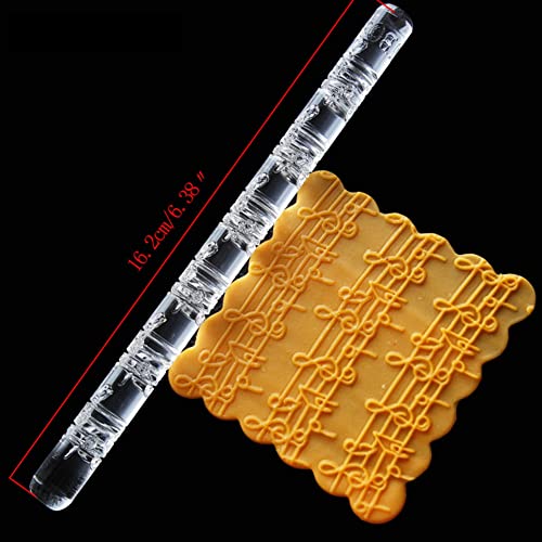 Rengue Acrylic Rolling Pin with 28 Patterns, Compliant Material, Comfortable Grip, 16 X 1 Cm, Lightweight for Dough and Pastry Acrylic Rolling Pin with 28 Patterns, Nan Kitchen (#6) - size: 51019 notes