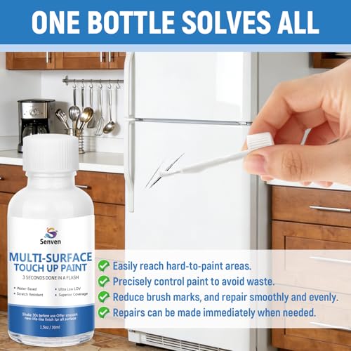 White Touch Up Paint High-Gloss Multi Surface Acrylic White Touch Up Paint Pen Scratch Repair for Metal,Walls,Cabinets,Appliances,Wood,Door,Furniture,Enamel 1.5 Fl Oz - color: White