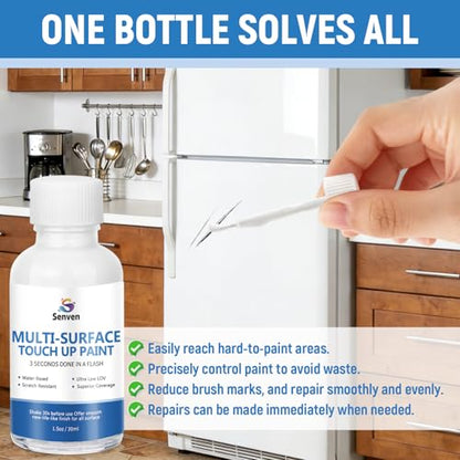 White Touch Up Paint High-Gloss Multi Surface Acrylic White Touch Up Paint Pen Scratch Repair for Metal,Walls,Cabinets,Appliances,Wood,Door,Furniture,Enamel 1.5 Fl Oz - color: White