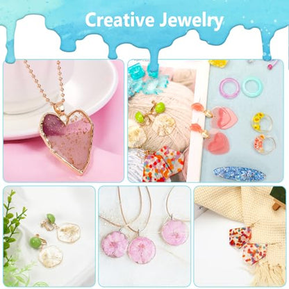 KISREL UV Resin Jewelry Making Kit, 400g Crystal Clear Resins with Light and Molds, DIY Jewelry Making Resin Kits, Resina Starter Kit for Keychain, Hair Clip and Earring - size: UV400g resin kit with light