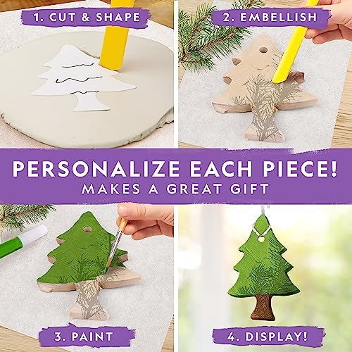 National Geographic Kids Ornament Air Dry Modelling Clay - Self Hardening Clay with Stencils and Tools | STEM Activity Gifts for 8+ Year Old Boys and Girls - color: Ng Air-dry Clay Ornaments