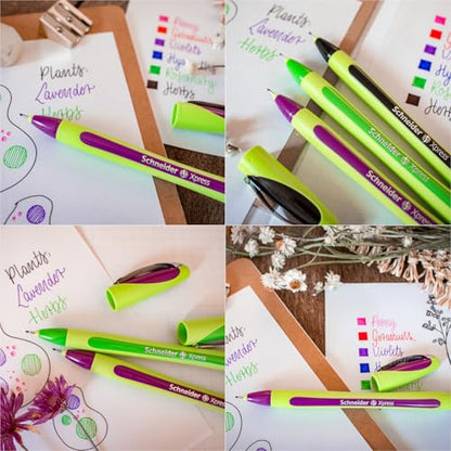 Schneider Xpress Premium Fineliner, 0.8 mm Porous Point, Light Green Barrel, Violet Ink, Box of 10 (190008),Purple - color: Violet