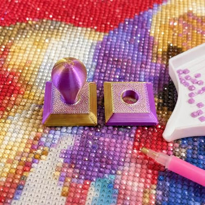 Diamond Art Painting Embossing Roller 3D Printing Diamond Art Painting Seal Press Diamond Art Painting Roller Tool Set for Multi-Color Square & Circular Drills (Purple Gold Gradient) - color: Purple Gold Gradient