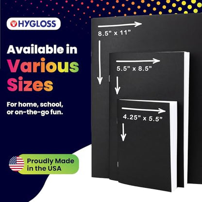 Hygloss Blank Books - Bulk 10 Pack – 4.25" x 5.5" A6 Black Paperback Blank Books for Kids to Write Stories, Doodle, Arts & Crafts – Plain Drawing Sketchbook, Unlined Journal, Notebook Without Lines - color: Black, style: 10 Books