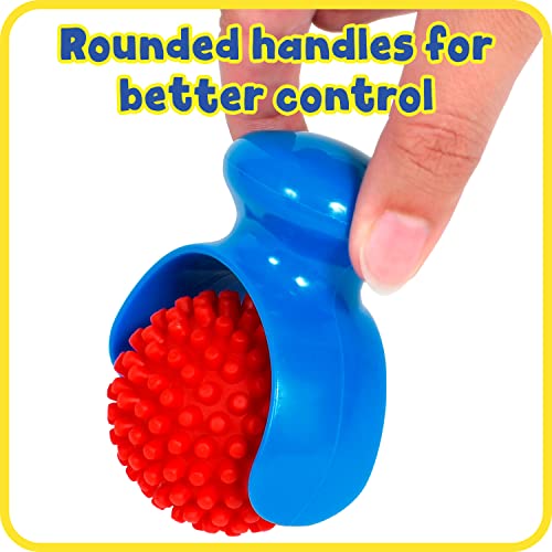 READY 2 LEARN Palm Dough Rollers - 3 Easy to Hold Arts and Crafts Tools for Kids - Set 1 - DIY Textured Patterns in Dough, Clay and Paint