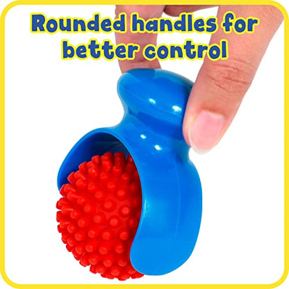 READY 2 LEARN Palm Dough Rollers - 3 Easy to Hold Arts and Crafts Tools for Kids - Set 1 - DIY Textured Patterns in Dough, Clay and Paint