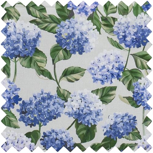 Hobby Gift Medium Sewing Box Organiser, Fabric Covered Storage Box with Handle, Internal Tray, Pin Cushion and Pocket for Sewing, Quilting and Knitting Supplies - color: Blue Hydrangea