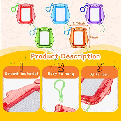 Outus 24 Pcs Mini Magnetic Drawing Boards Goodie Bags Stuffers for Kids Backpack Keychain Clip Drawing Board Erasable Sketch and Painting Pad for Classroom Rewards Party Favors (Bear) - style: Bear