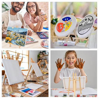 ESRICH 2 Pack 11.8" Wood Easels,Tabletop Easel for Painting,Painting Party, Displaying Canvases, Kids Student Table School Desktop, Portable Canvas Photo Picture Sign Holder - style: 11.8"-2P