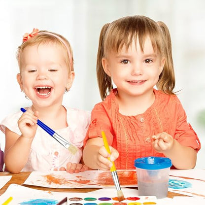 YGAOHF 30 Pcs Paint Brushes for Kids - Colorful Kids Paint Brushes Big Chubby Toddler Paint Brushes, Easy to Clean & Grip Round Flat Preschool Paint Brushes for Acrylic Washable Paint - color: 30 Pack