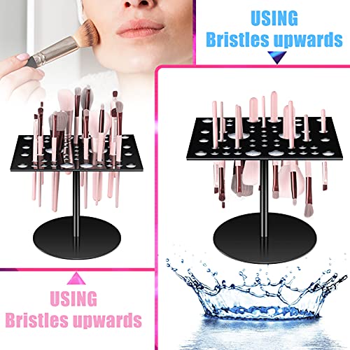 Jetec Acrylic & Silicone Drying Rack for 54 Makeup Brushes, Collapsible, Portable - color: Black