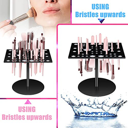Jetec Acrylic & Silicone Drying Rack for 54 Makeup Brushes, Collapsible, Portable - color: Black