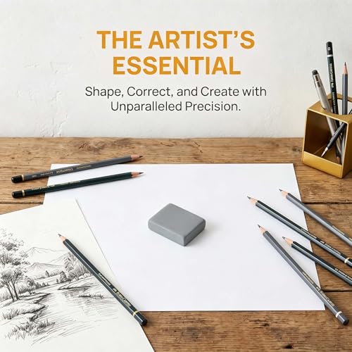 8 Pack Large Grey Kneaded Erasers Soft Pliable No Residue Art Erasers for Charcoal Pastel Graphite Sketching&Drawing Supplies