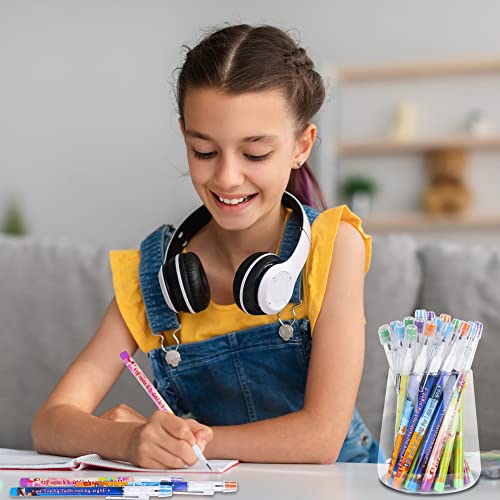 Kolewo4ever 48pcs HB Bible Verses Pencils Kawaii Cute Multipoint Pencil Push Translucent Non Sharpening Stackable Pencils Pop Up Plastic Pencil for Classroom Rewards Carnival Prizes (Bible Verses)