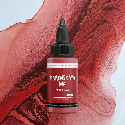 KAMENSKAYA Delaminating Alcohol Inks - Self-Splitting Alcohol Ink P-110 'Tomato' - 1 fl oz (30 ml) - color: P-110 'Tomato'