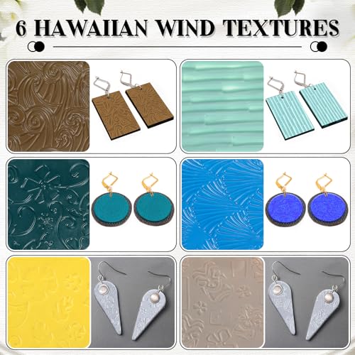XunYee 23 Pcs Polymer Clay Texture Sheets for Earrings Jewelry Making 17 x 25 Boho Clay Fondant Texture Mats for Pottery Earrings Jewelry Making DIY Crafts