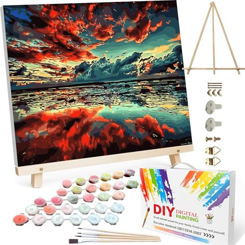 BAISITE Paint by Numbers Kit for Adults,16" Lx20 W Canvas for Painting Kits for Adults in Colorful Box-Breathtaking Colorful Scenery 8481-Already Stretched on a Wooden Frame - color: HXL-8481-4, size: Already Famed(20"X16")