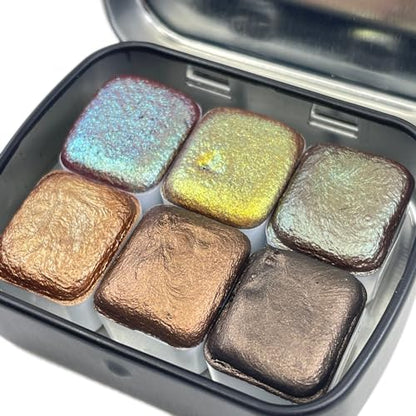 IUILE Handmade Watercolor Paints - Brown Half Pan Set (6 colors) - color: Brown