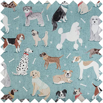 Hobby Gift Medium Sewing Box Organiser, Fabric Covered Storage Box with Handle, Internal Tray, Pin Cushion and Pocket for Sewing, Quilting and Knitting Supplies - color: Dogs