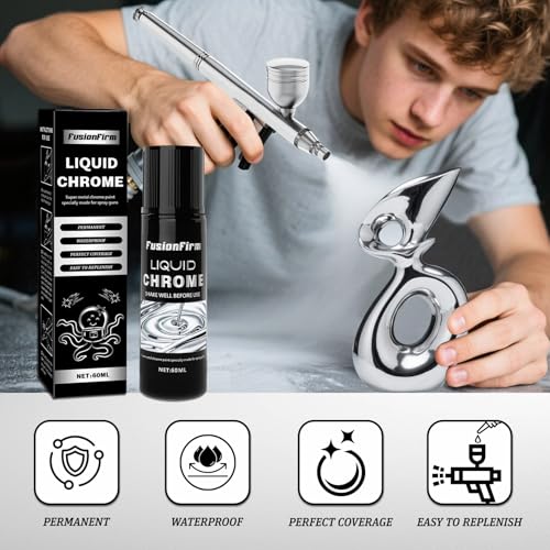 Liquid Leaf Paint - Alcohol-Based Airbrush Paint - High Gloss Finish Silver 2 Fl Oz - color: Silver, size: 2 Fl Oz (Pack of 1)