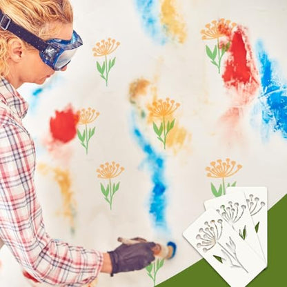 18 Sheet Reusable Flower Stencils for Painting,Stencils for Painting on Wood,Large Floral Stencil Templates with Leaf Vine Designs for DIY Crafts,Home Decor,Furniture Art - style: Art Deco