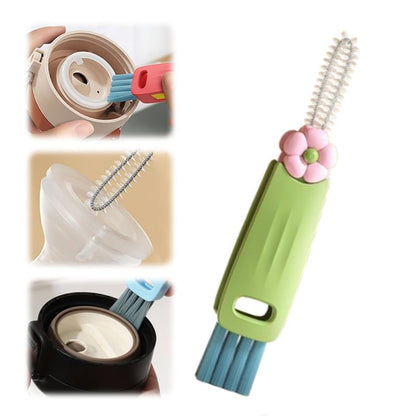 3 in 1 Multifunctional Cup Lid Cleaner with Brush(F) - Crevice Cleaning Brush Set for Baby Bottle Gap Tight Spaces - color: F