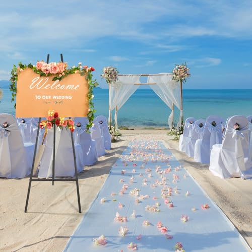 CroBlissful Black 50" Easel Stand for Wedding Sign Adjustable 3Tier Height Display Easel with Chain Heavy Duty Floor Tripod for Welcome Wedding Sign Painting Canvas Baby Shower Party Poster (Metal) - color: Black