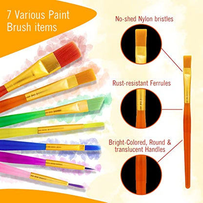 Acrylic Paint Set for Kids Includes 6 Acrylic Paints, Painting Canvas, 7 Paintbrushes, Paint Pallet, Arts and Crafts for Kids Canvas Painting Supplies Gifting Bundle - style: Acrylic Paint