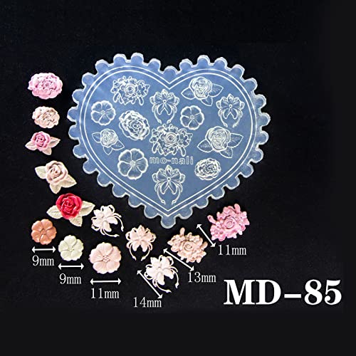 2PCS Mini Nail Art Silicone Mold,3D Chain Pearl Flower Nail Art Mold Silicone Combination Decorative Resin Mold