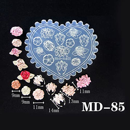 2PCS Mini Nail Art Silicone Mold,3D Chain Pearl Flower Nail Art Mold Silicone Combination Decorative Resin Mold