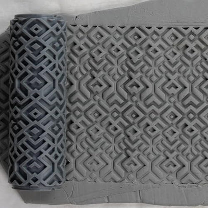 Arrow Weave Clay Texture Roller 4" for Polymer Clay - color: Arrow Weave Roller
