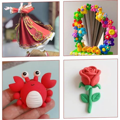 Lightweight Clay - Air Dry Clay, Ultra Light & Soft, Safe & Non-Toxic, Moldable & Flexible, DIY Modeling Clay for Anime Figures, Sculpting, Molding, Creative Art Crafts - color: Red