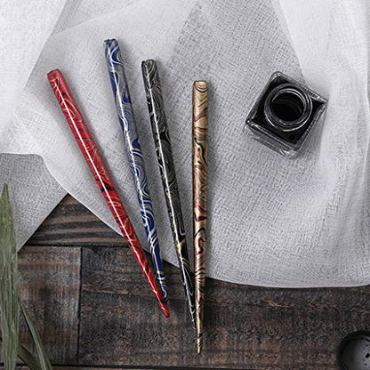 Calligraphy Pen Nib Holder Pen Nib Holder 6.5'' Fit For Various Dip Pen Nibs Artist Art Drawing Supplies Dip Pen Pen Holder For Desk Gradient Color Star Glass Dip Pen - color: Red