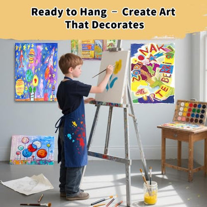 10-Pack 8x10 Stretched Canvas 100% Cotton for Acrylic & Oil | 100% cotton with husk, 5/8" deep frame, triple acid-free primed for acrylic, oil & gouache (Beginners, Students) - size: 10PK - 8"x10"