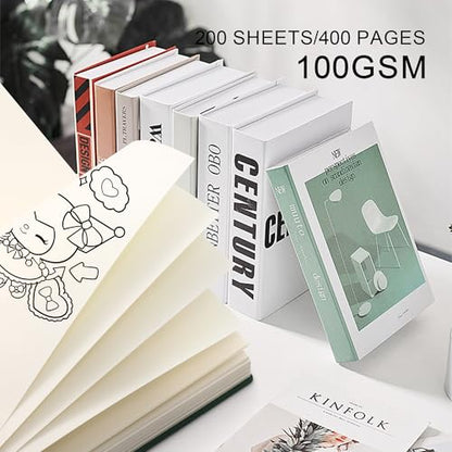 Thick Blank Journal Notebook 400 Pages 3.9 × 5.5 No Lines Soft Leather Pocket Blank Notebook for Women Drawing Book Memo Writing Sketch Diary Notebook Upgrade Page (dark gray) - color: dark gray