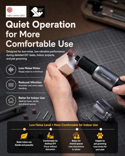 HOTO 35-in-1 Cordless Rotary Tool Kit, Strong Motor, 25000RPM 5 Variable Speed Powerful Engraving Pen, LED Light, Ideal for 3D Printing Sanding, Polishing, Drilling, Carving, Cutting DIY Crafts