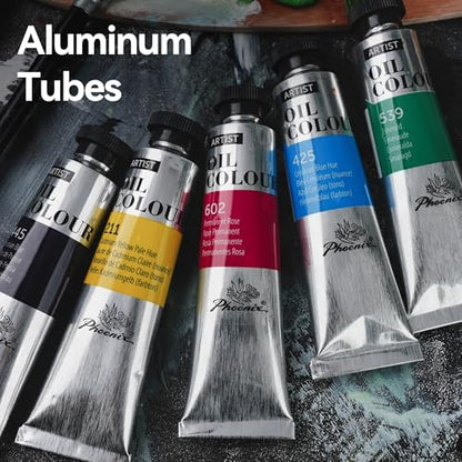 PHOENIX Permanent Alizarin Crimson Oil Paint - 40ml / 1.35 Fl oz. Single Tube - Artist Quality Oil Based Paint for Professionals - color: Permanent Alizarin Crimson