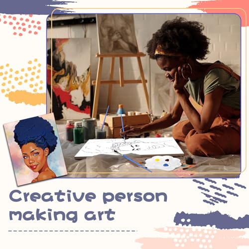 Sherr 108 Pcs 12 Set Lady Sip and Paint Kit for Adults 8''x10'' Pre Drawn Canvas to Paint DIY Acrylic Painting Kit Pre Printed Canvas for Date Night Juneteenth Party Team Building - style: Lady