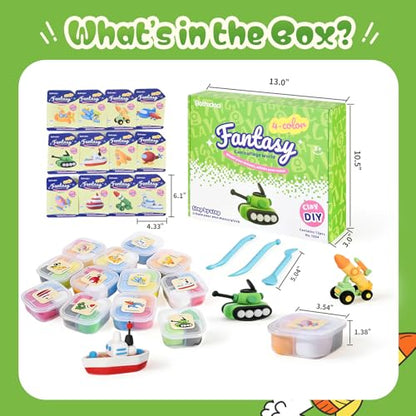 Both idea Air Dry Clay Kit, Camo Theme | 12 Packs, Non-Toxic Kids Gift | School & Party: Perfect for classroom art activities, birthday party favors, creative family DIY, and holiday celebrations. - style: Camouflage World