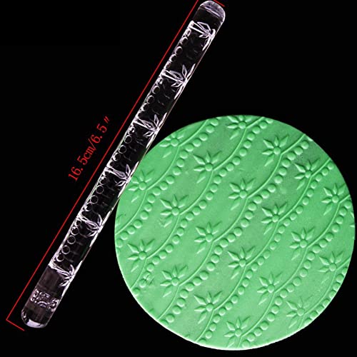 Rengue Acrylic Rolling Pin with 28 Patterns, Compliant Material, Comfortable Grip, 16 X 1 Cm, Lightweight for Dough and Pastry Acrylic Rolling Pin with 28 Patterns, Nan Kitchen (#7) - size: 51020 printing