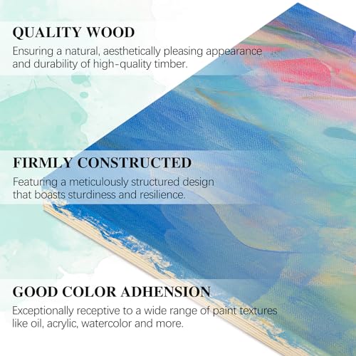 Aodaer 8 Pack Wood Panels 8 x 8 Inch Wooden Panels Canvas Unfinished Craft Wood Boards Panels for Art Crafts Acrylic and Oil Painting Pouring DIY Projects - size: 8 x 8 Inch